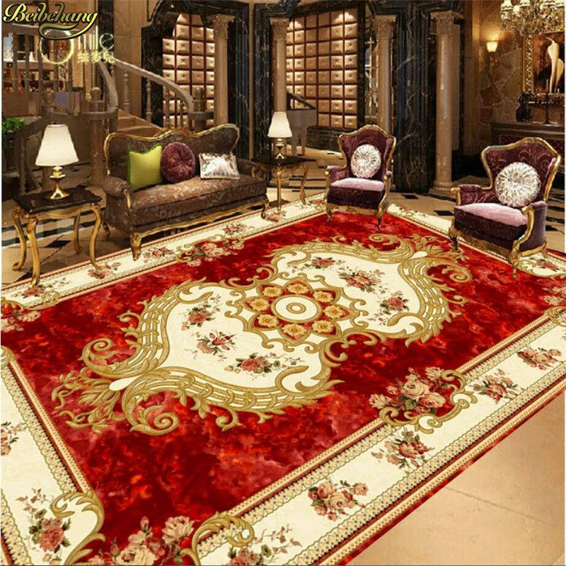 beibehang Custom photo wallpaper self-adhesive 3D floor brown red stone pattern European style ceiling floor painting wall paper