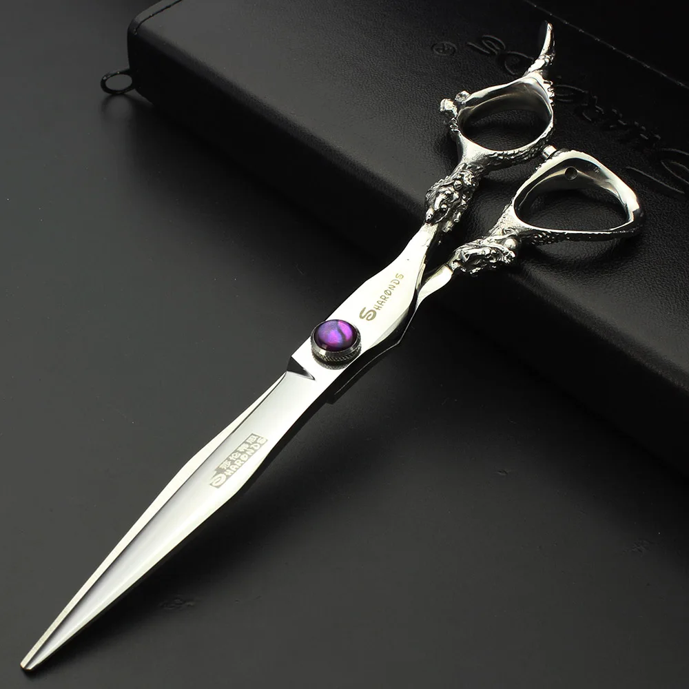 7 8 inch professional hairdressing cutting scissors high end purple jewel shape haircut scissors hair salon scissors tools makas