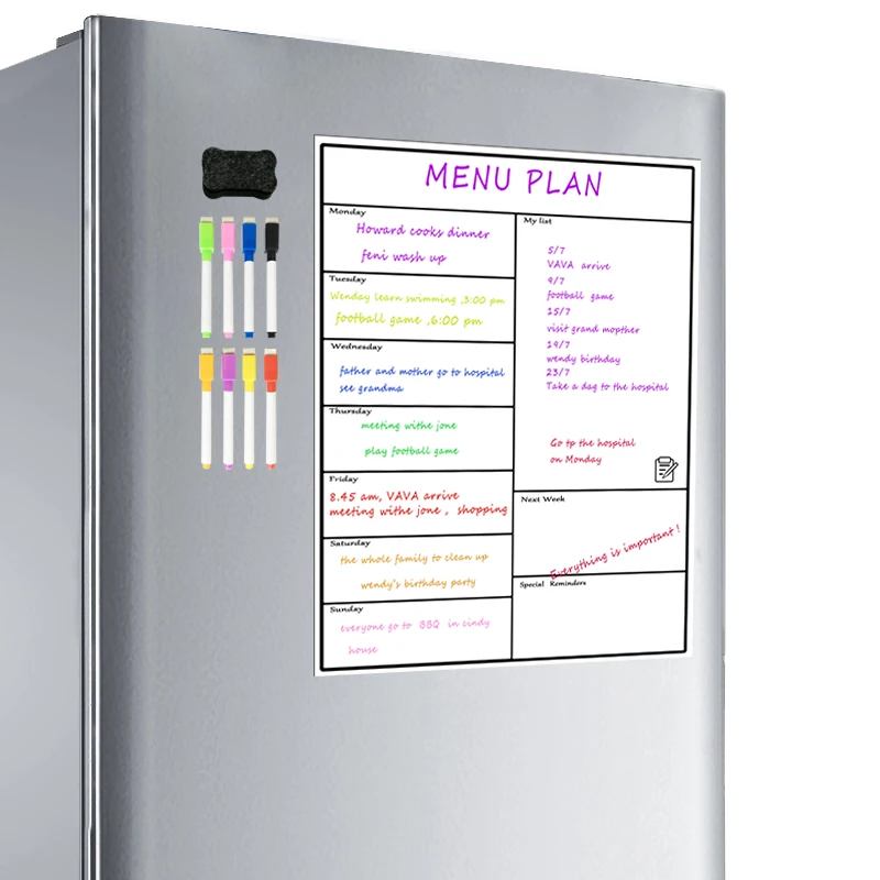 Magnetic Dry Erase Weekly Planner Board Refrigerator Weekly Whiteboard Calendar Resistant Technology Family, Home, Office Fridge