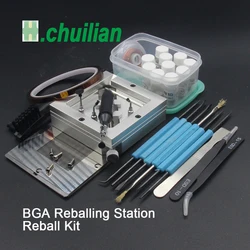 Kit de station de rebillage BGA alertes onale argentée, boules de soudure, 90x90mm