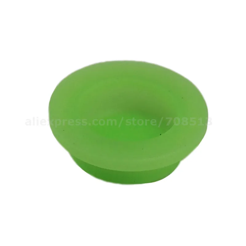 12mm(D) x 5.5mm(H) Glow-in-the-dark Silicone Tailcaps - Green / Green Fluorescent Light (10 pcs)