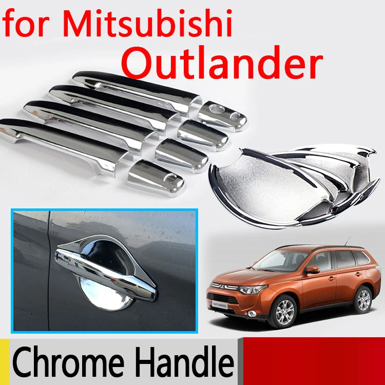 

for Mitsubishi Outlander 3 MK3 GF GG ZJ ZK ZL 2013~2021 Accessories Chrome Door Handle 2013 2014 2015 2016 Luxury Car Stickers