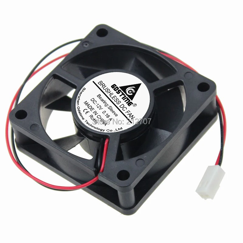 

2 Pieces/lot Gdstime Brushless 12V 2pin-2510 Connector 60mm x 60mm x 20mm 6cm 60mm DC Cooling Fan