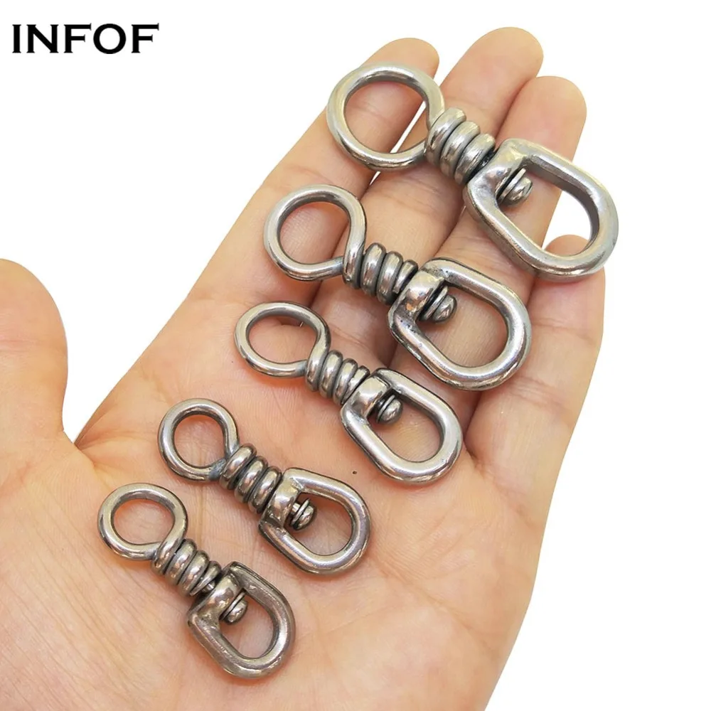 INFOF 20-pieces Heavy-duty Fishing Swivels Snap Stainless Steel Test 165Lbs-407Lbs Swivel Hook Big-game Sea Fishing Tackle