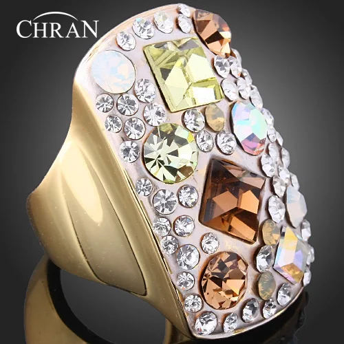 Chran New Arrival Amazing Colorful Vintage Retro Ring For Women Antique With Shinning Crystal Top Quality