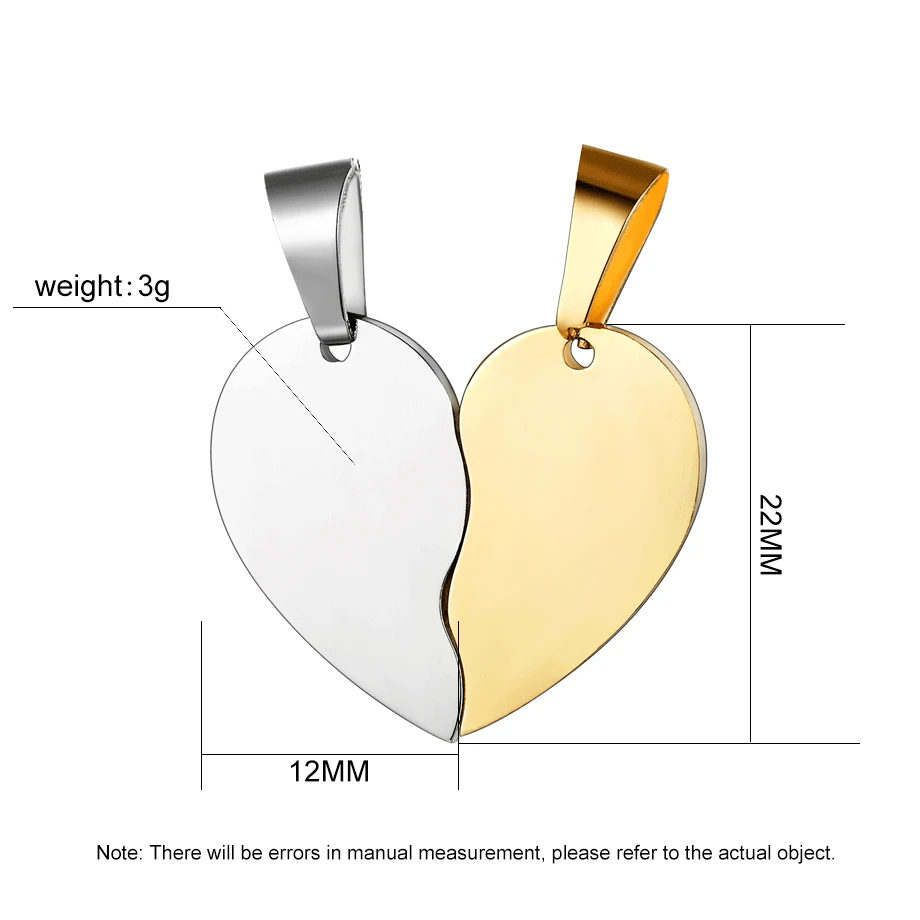 Best friend charm necklace gold silver color simple stainless steel heart pendant female unisex couple birthday gift have gifts