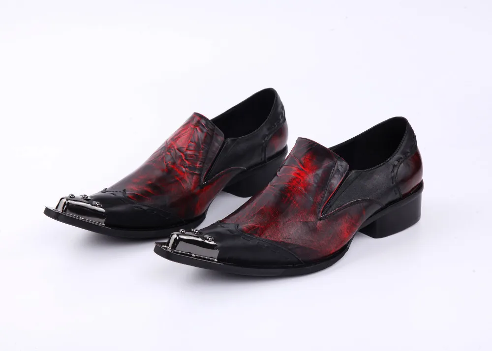 Choudory 2024 Handmade Pointy mens dress shoes red studded loafers oxford shoes for men plus size flats men shoes leather