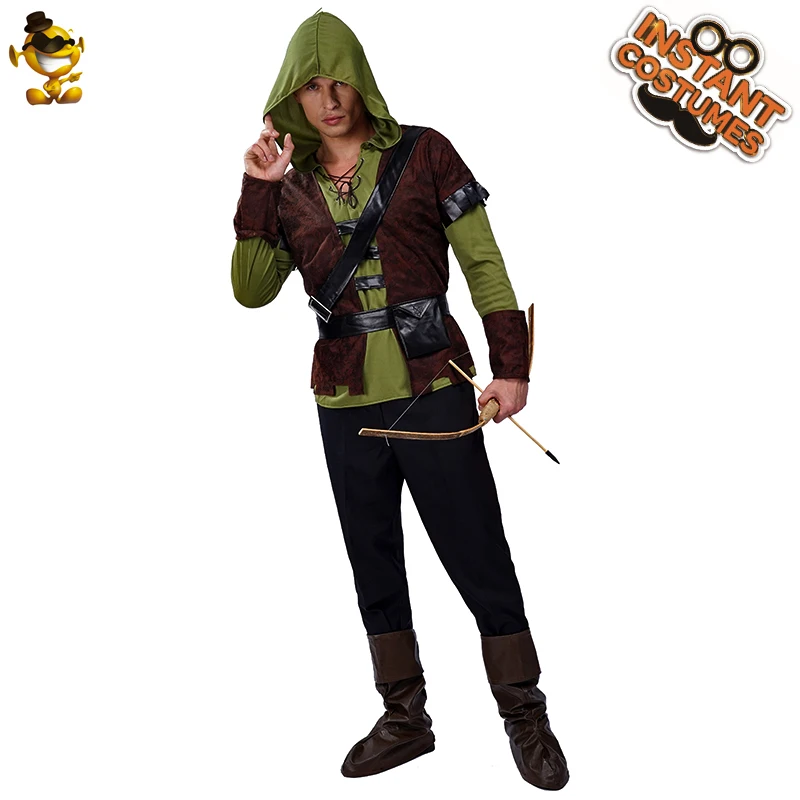 Traje de caçador para festa Purim, Vestir extravagante, Cosplay de Halloween, Roupas para homens, Representação masculina, Roupa legal para adultos