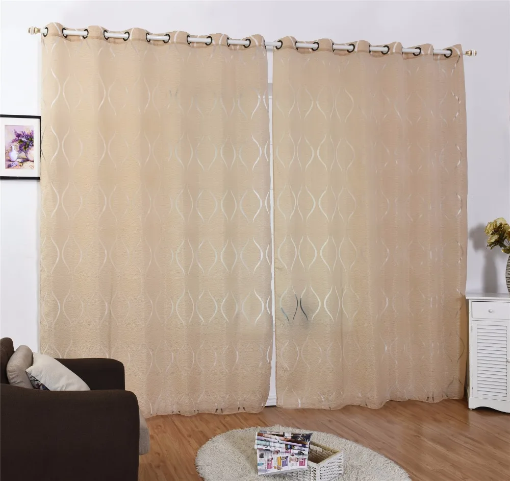 2018 Hot Sales Bubble Pattern european wave style Window sheers Home Decor Window Curtain Cut Flowers Window tulles 1pc