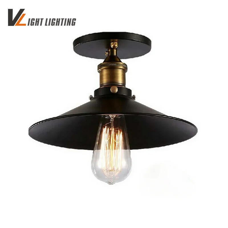 

New Vintage American Ceiling Lamp Iron Black Aisle Lights Balcony Ceiling light For Home Modern Vintage Decorations