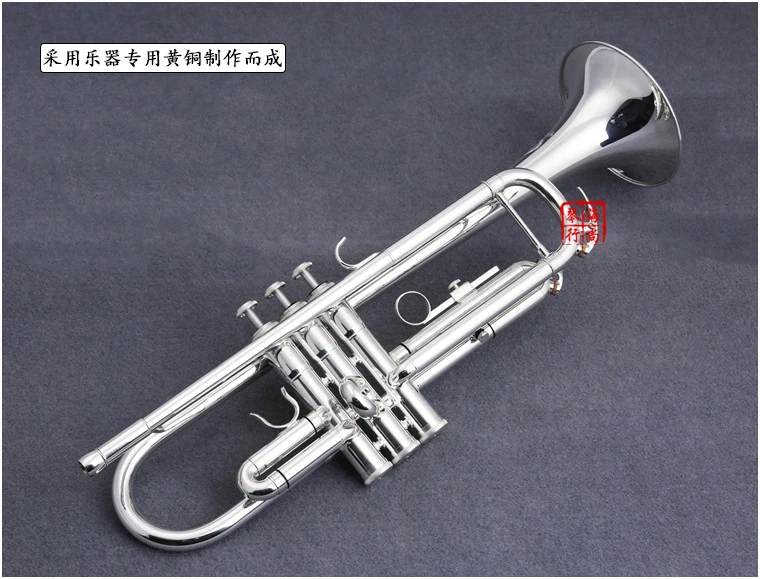 

Japan KUNO KTR-902 Silver Plated Small Trumpet Pipe Bb Flat Instrument Brass Strudents Bb Trompeta