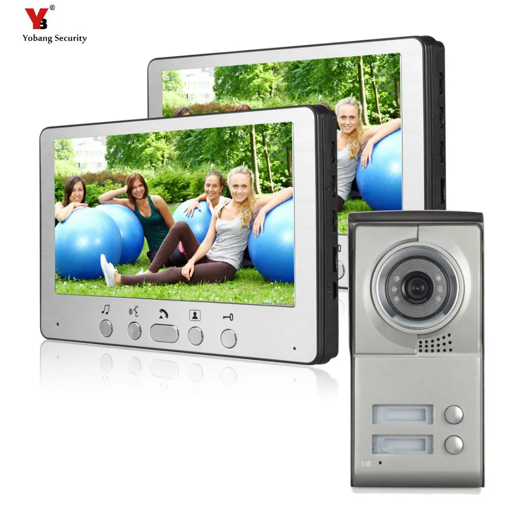 

Yobang Security 7" Color Video Door Phone For Villa Apartment Video Intercom System Access Camera For 2 House Monitor