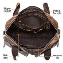 Men's Leather Laptop Briefcase 8002 #5