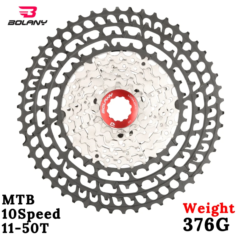 MTB Bike 11-50t 10 Speed Ultralight Cassette SLR MTB 376g Mountain Bike CNC Freewheel Sprockets Mountain Bicycle Parts