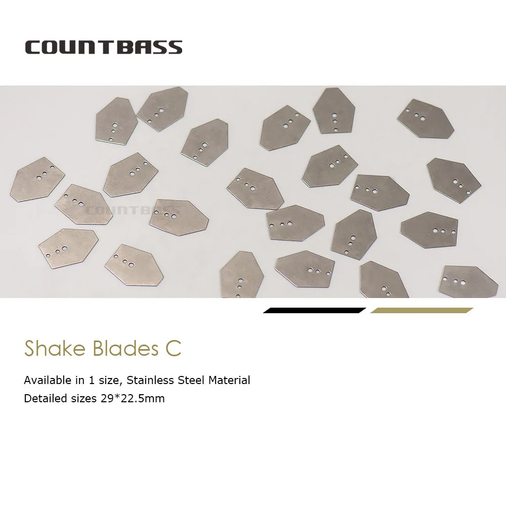 Countbass 50pcs Stainless Steel Swim Jig Blades,Shakee Blades,Jig Dancer Blades,Diy for jigs