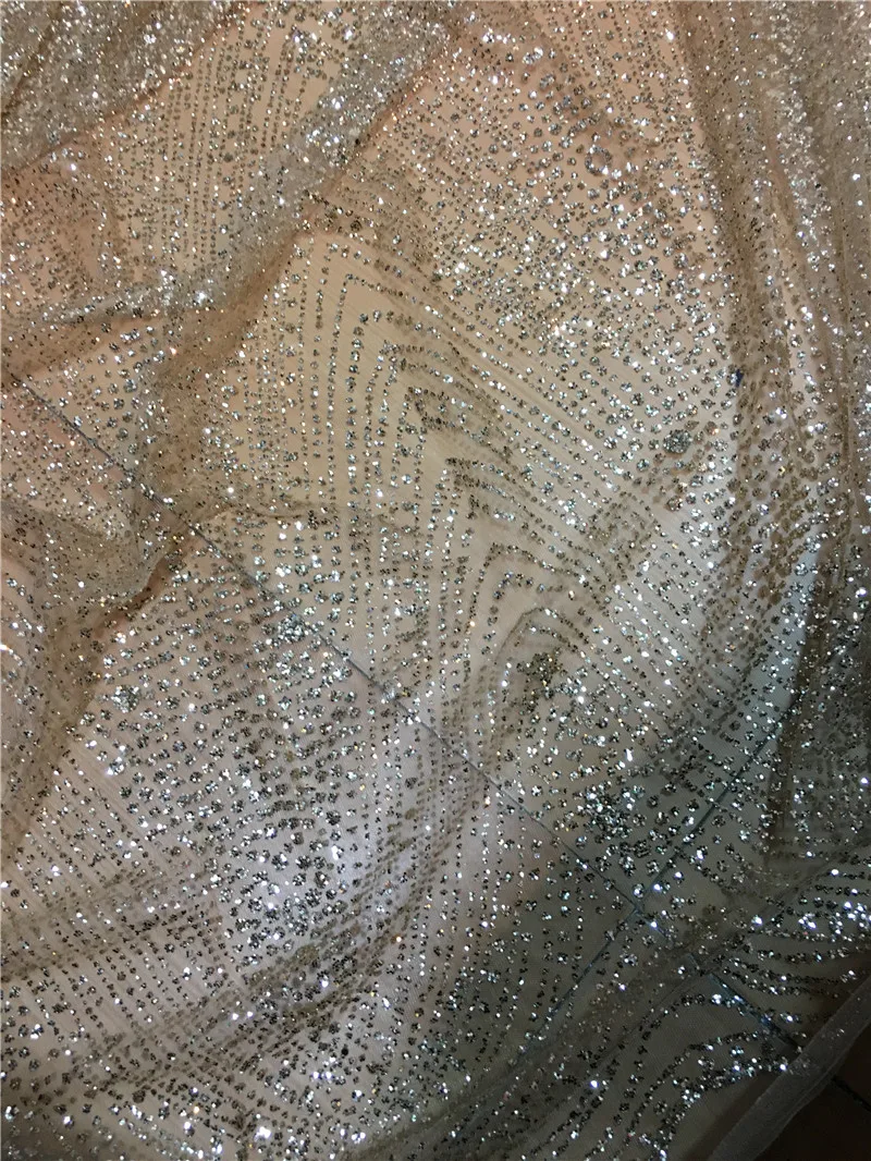 tulle lace with glued glitter fashion H-07  african glitter lace fabric for party dress 5yard/lot  in gold color