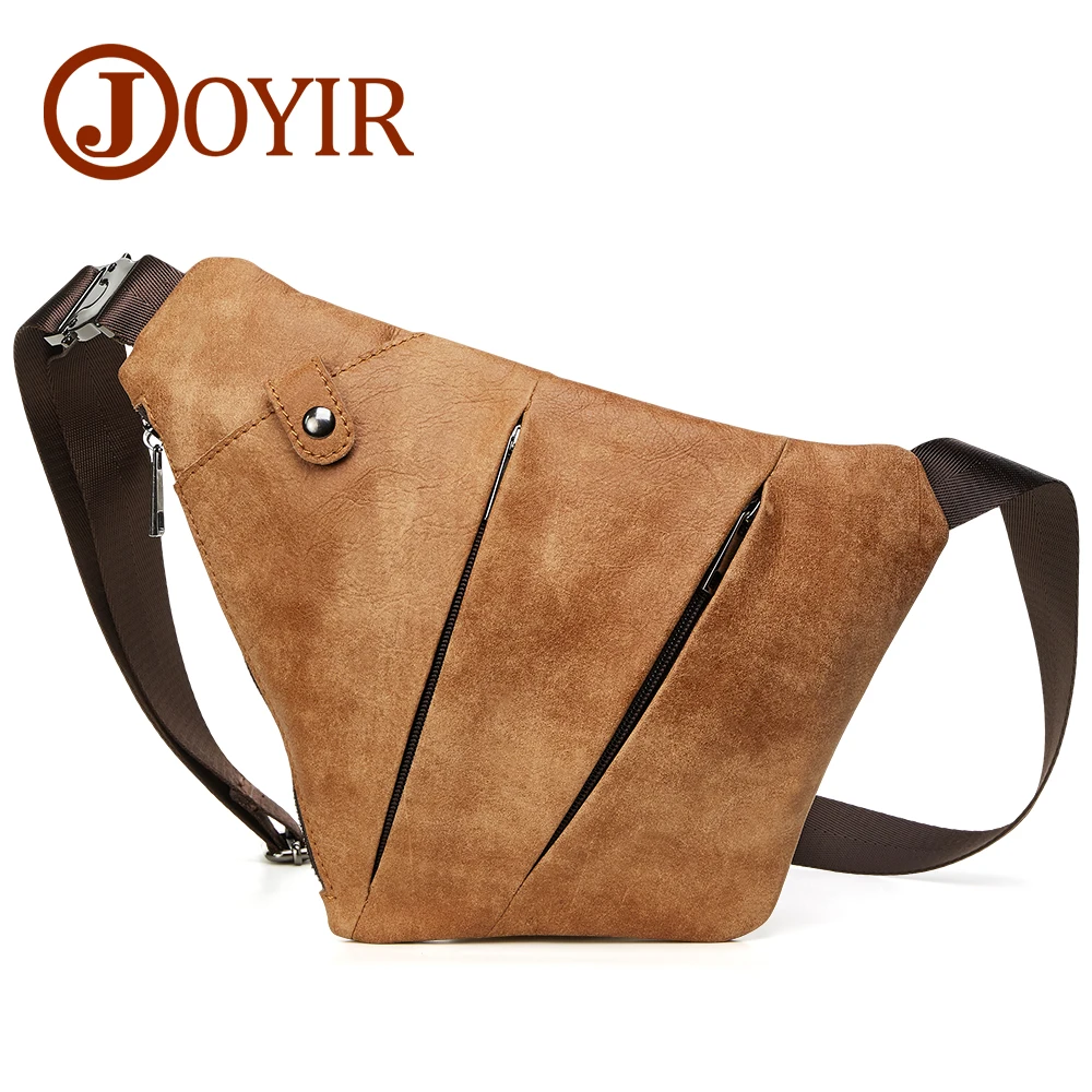 YIR-Sac à Bandoulière en Cuir group pour Homme, Petit Sacoche de Poitrine avec Chaîne pour Téléphone