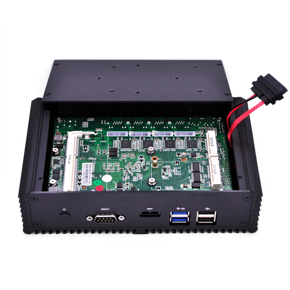 Mini computador fanless do Firewall do PC, 4x2.5G, LAN, núcleo i5, 4200U, i3, 5005U, i7, 4500U, Windows 10, AES-NI, Linux, Ubuntu, Nettop