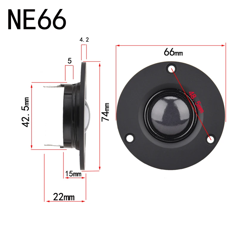 HIFIDIY LIVE 2.5~3 Inch Tweeter Speaker Unit neodymium strong magnet Silk membrane 6 OHM 30W ATreble Loudspeaker NE66/70/74mm