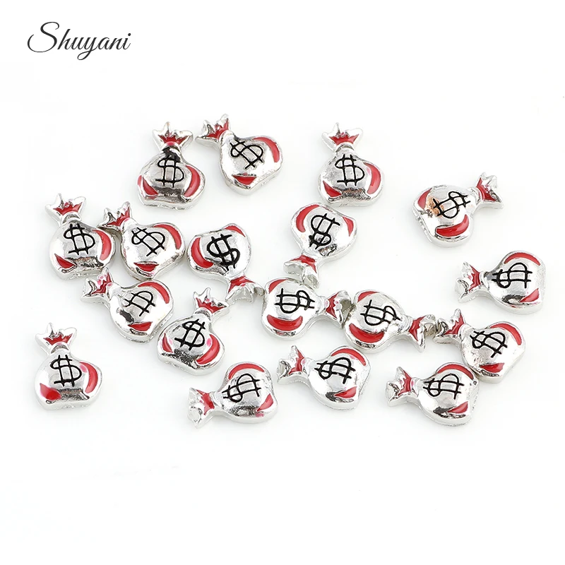 20pcs Fashion Dollar Money charms lot Fit Woman floating  Memory lockets Pendant Jewelry Accessories Making Bulk