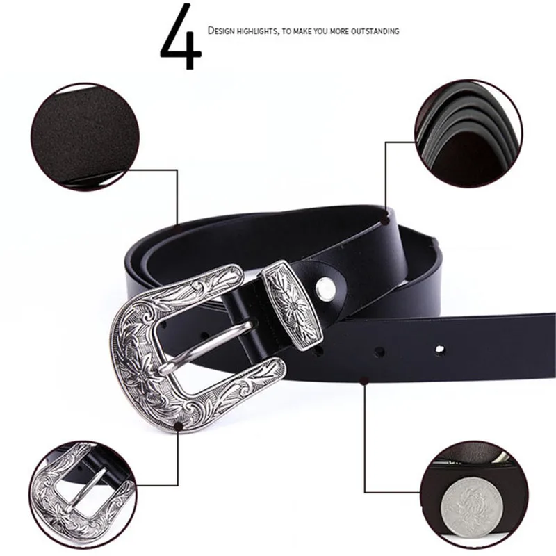 Ceinture de luxe en cuir sculpté pour femmes, sangle de taille, haut à boucle ardillon, pour dames