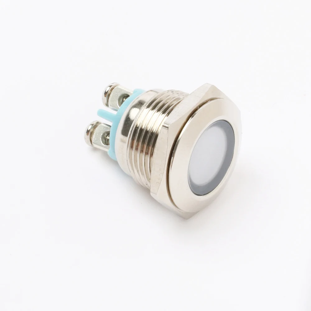 LED Metal Indicator light 16mm waterproof Signal lamp light 3V 6V 12V 24V 220v screw connect red yellow blue white 16ZSD.DM.L