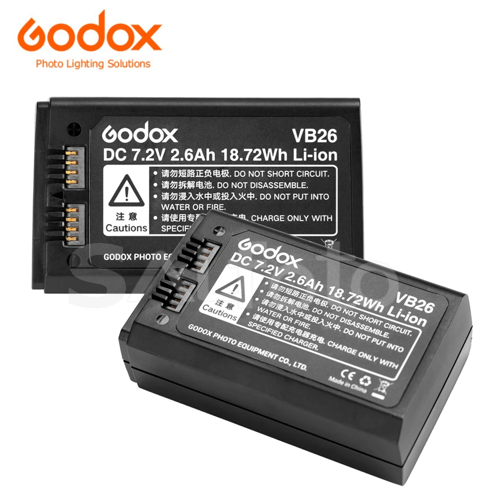 

Godox Original V1 Flash Rechargeable Lithium Battery VB26 2600mAh for Round Head Speedlight V1C V1N V1S V1O V1F Speedlite