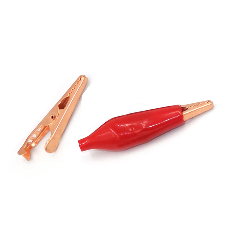 1pair Red Copper 45mm/35mm Alligator Clip crocodile electrical Clamp for multimeter Testing Probe Meter with Plastic Boot