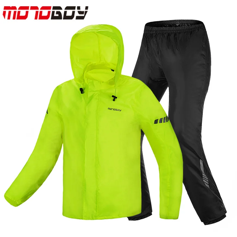 Ultra-thin Man Motorcycle Raincoat Trousers Suit Waterproof Motocross jacket Pants Night Reflective S M L XL XXL XXXL