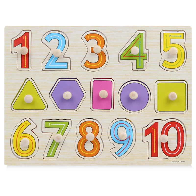 Children's Toys Wooden Jigsaw Puzzle/Scratchboard Set Educational Jigsaw Puzzle Educational Toys English Letters/Numbers/SHAPES