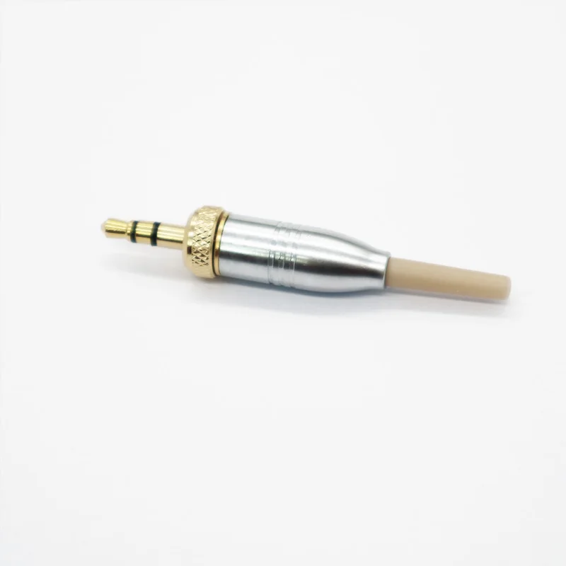 DIY 3.5mm 1/8" For sony Sennheiser Microphone Spare Plug adapter Stereo Screw Lock Connector Silver metal shell