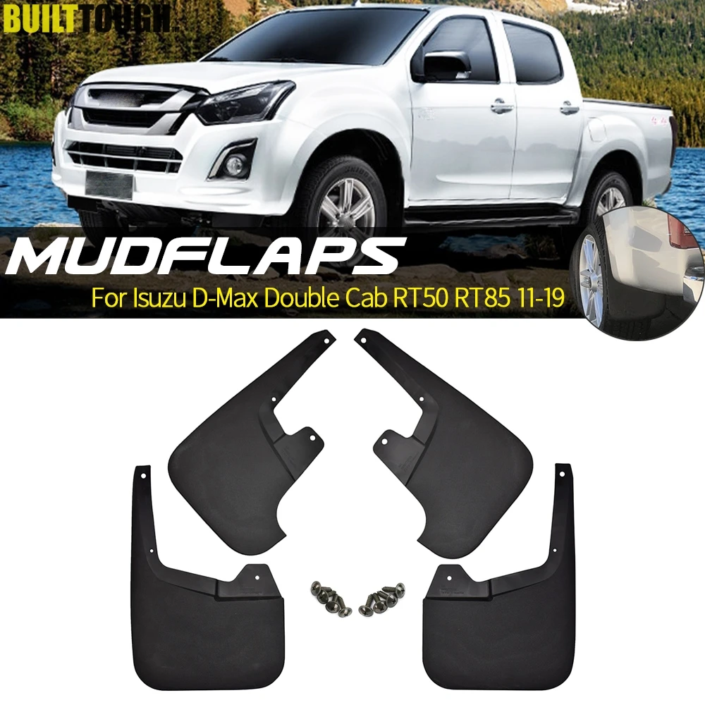 Car Mudflaps For Isuzu D-Max Double Cab RT50 RT85 4WD 11-19 Mud Flaps Splash Guards Mudguards Flap Front Rear Fender Protector