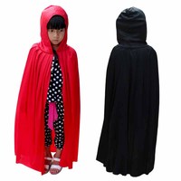 90cm Halloween costume kid children death black red hooded hood cloak scary witch cape devil role play cosplay