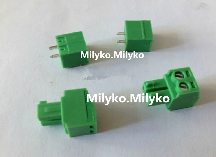 100Pcs 2EDGK-3.81-2P + 2EDGR-3.81-2P 2Edgk 2Edgr 2Pin 3.81Mm Haakse Pin Plug-In Schroef Terminal blok Rohs