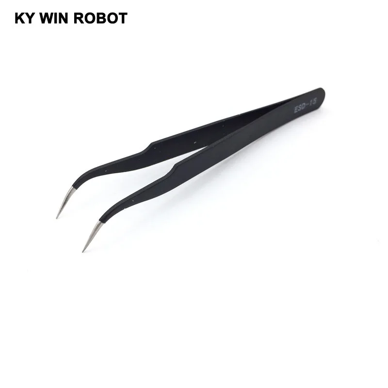 1PCS ESD-15 Anti-static Curved Straight Tip Forceps Precision Soldering Tweezers Set Electronic ESD Tweezers Tool