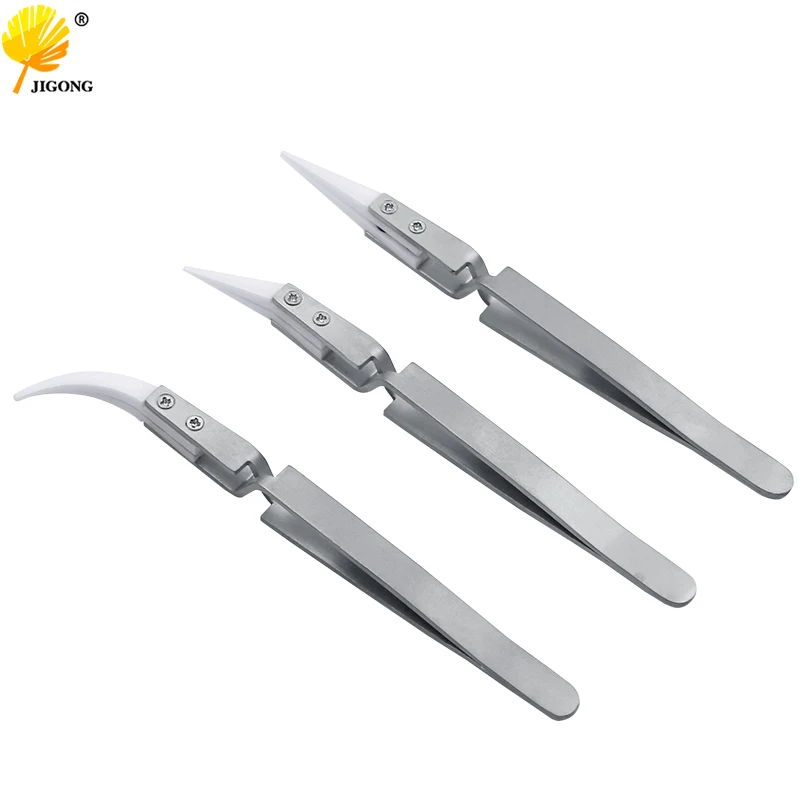 1pc Stainless Steel Eyelash Extension Tweezers Straight Curved Curler For Eyelash-false Clip Makeup Nail Art Tools