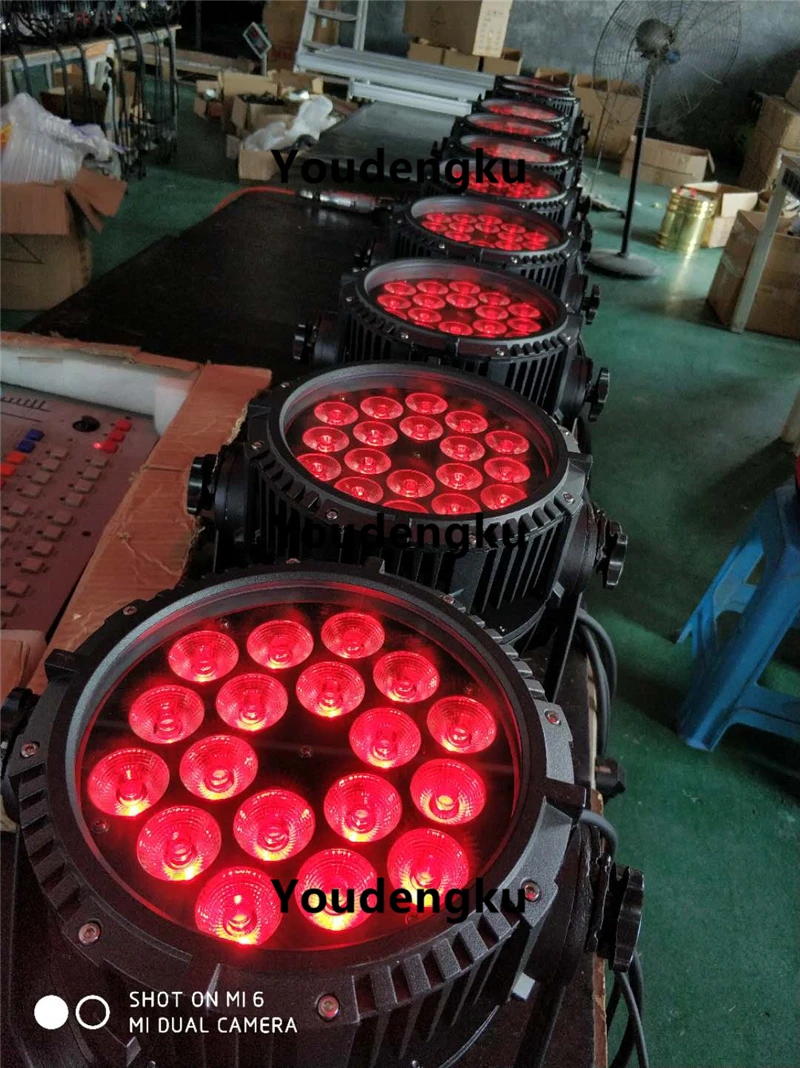 6pcs with flightcase18x18w ip65 waterproof led par can uplighting for weddings 6in1 Rgbwa Uv Par64 Stage Led Par 64 Can light