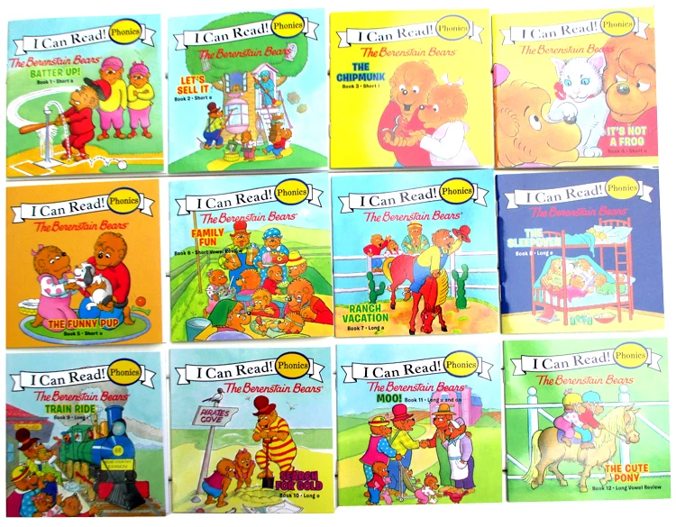 Juego de 12 libros para niños de 0 a 6 años, libro de fotos en inglés, My First The Berenstain Bears