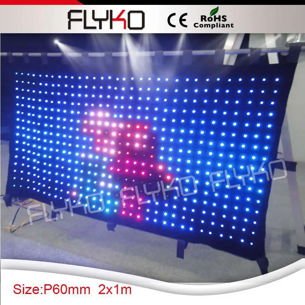 

Free Shipping Stage Lighting Effect RGB 3IN1 Stage Used Custom LED Display Curtain