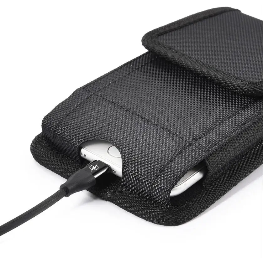 Vertical Nylon Pouch Case Waist Bag Holster with Belt Clip/Loop for Cell Phone under 5.8 inch for iPhone X XR 6//6s/7/8 Plus