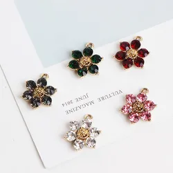 DIY alloy diamond diamond jewelry accessories Korea FLOWER FLOWER PENDANT pendant earrings earrings materials temperament