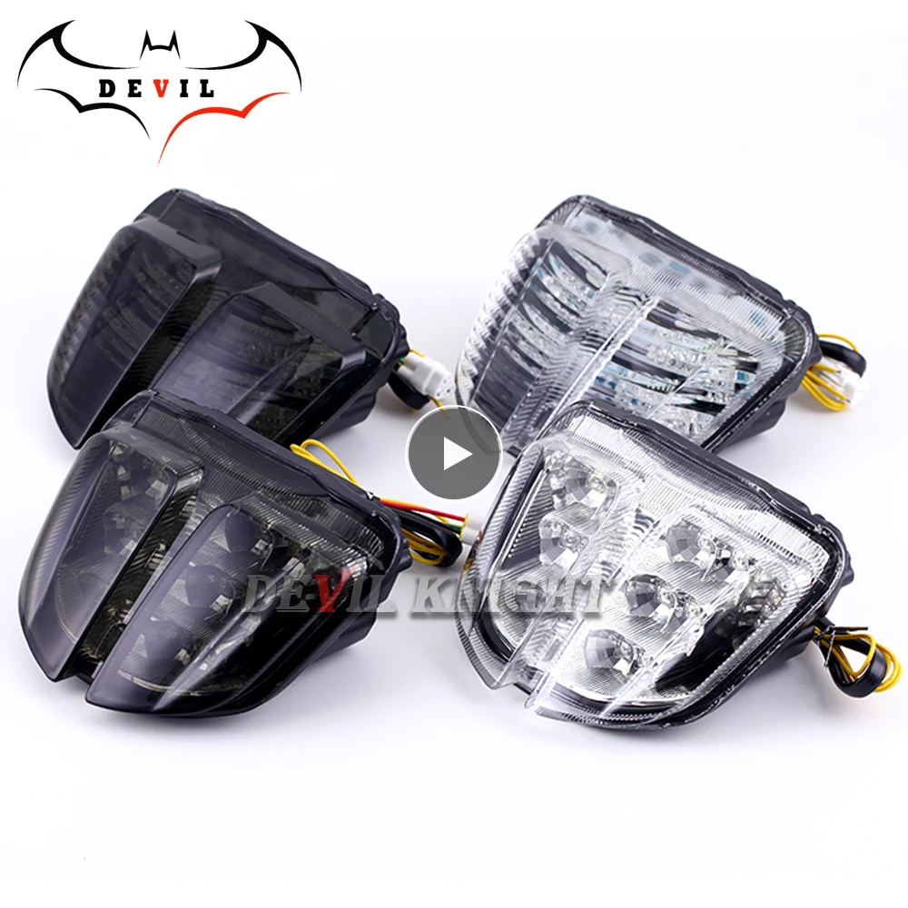 For Suzuki GSXR600 GSXR750 GSXR 600 750 2006 2007 K6 Chrome Rear Tail Light Brake Turn Signals Integrated Light Motorcycle light