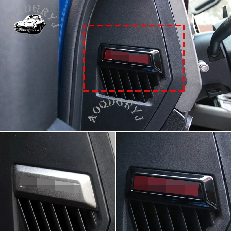 ABS Glossy Black Interior Door Side Vent Outlet Cover Trim For Ford F150 Raptor 2015-2018 car styling 2pcs