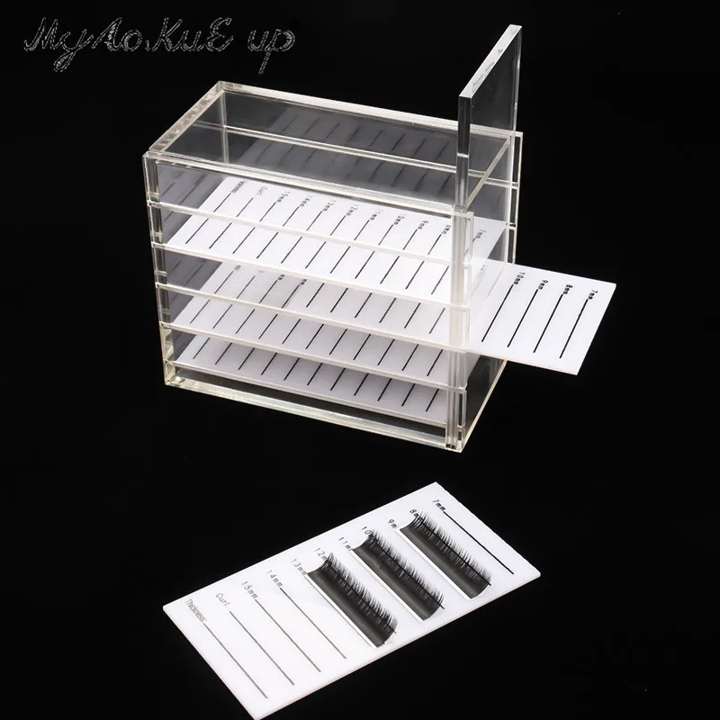 5 schichten Acryl Palette Lash Organizer Halter Wimpern Verlängerung Lagerung Box Display-ständer Make-Up Werkzeuge Wimpern Heben Liefert