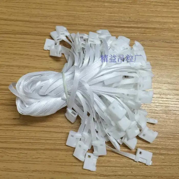 in stock special high quality 18cm white silk  hang tag string in apparel cord for garment price hangtag