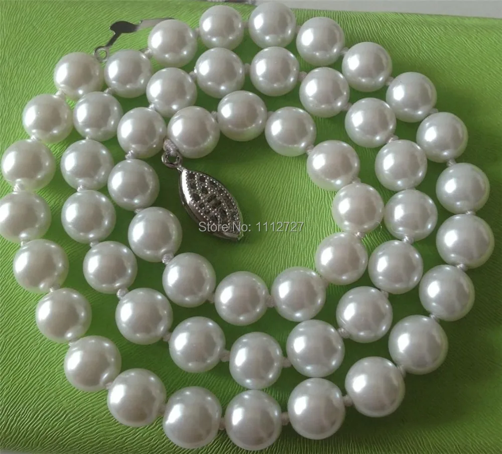 Charming Fashion 8mm White Ocean Sea Shell Pearl Necklace Beads Women Jewelry Making Design Natural Stone 18INCH Wholesale Price