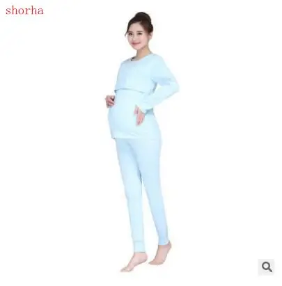 New Cotton Pregnancy Clothes Sets Pajamas for Pregnant Women Cotton Soft Breastfeeding Pajamas Nursing Clothes Suit