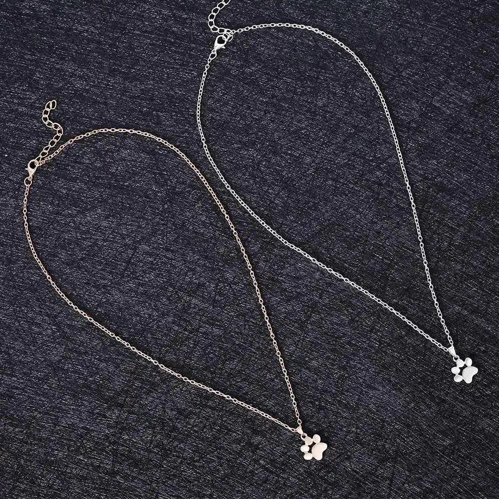 Heart Necklaces & Pendants Jewelry for Women long chain Sweater necklace Fashion Cute Pets Dogs Footprints Paw Pendant Necklace