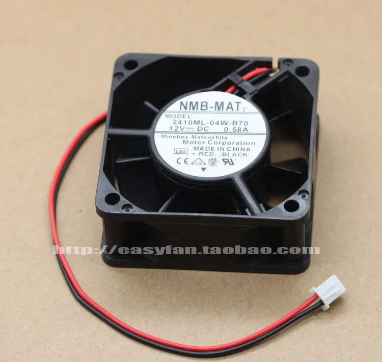 

NMB-MAT 2410ML-04W-B70 L00 DC 12V 0.58A 60x60x25mm Server Cooling Fan