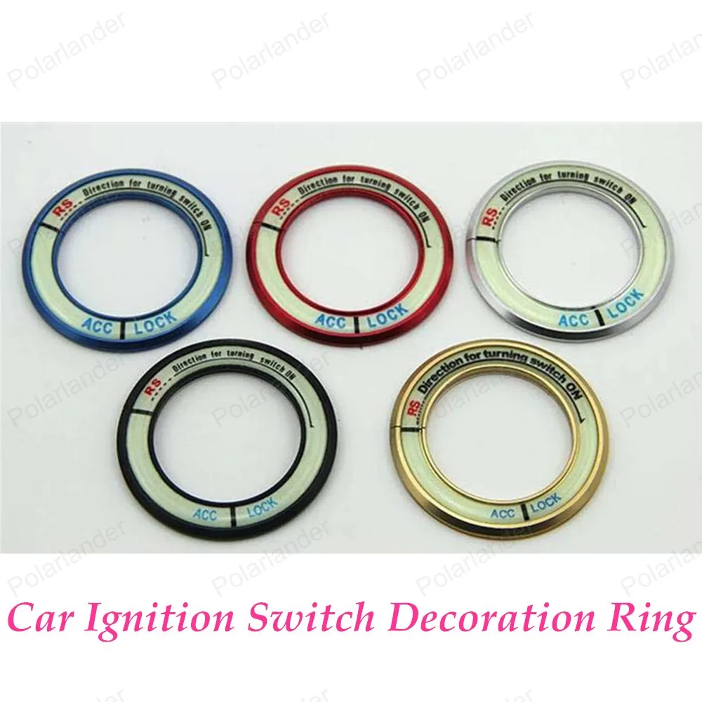 Auto ACC Lock Circles Stickers Cover Key Rings Aluminum Car Ignition  For T/oyota H-ighlander Switch Decorative Ring Luminous